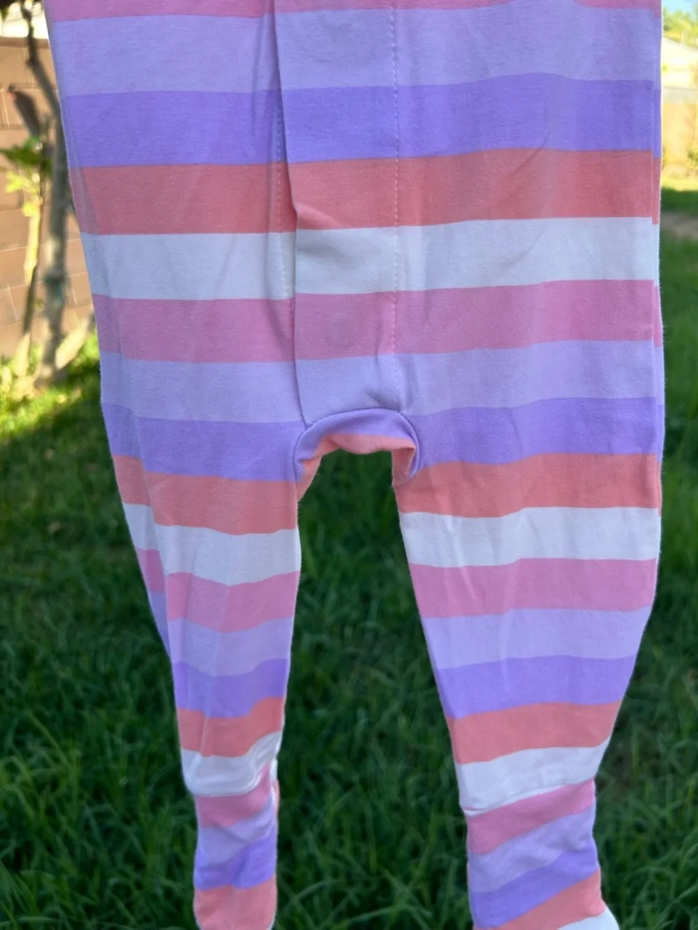 Magnetic Me Pink, Purple & Cream Striped Footie
